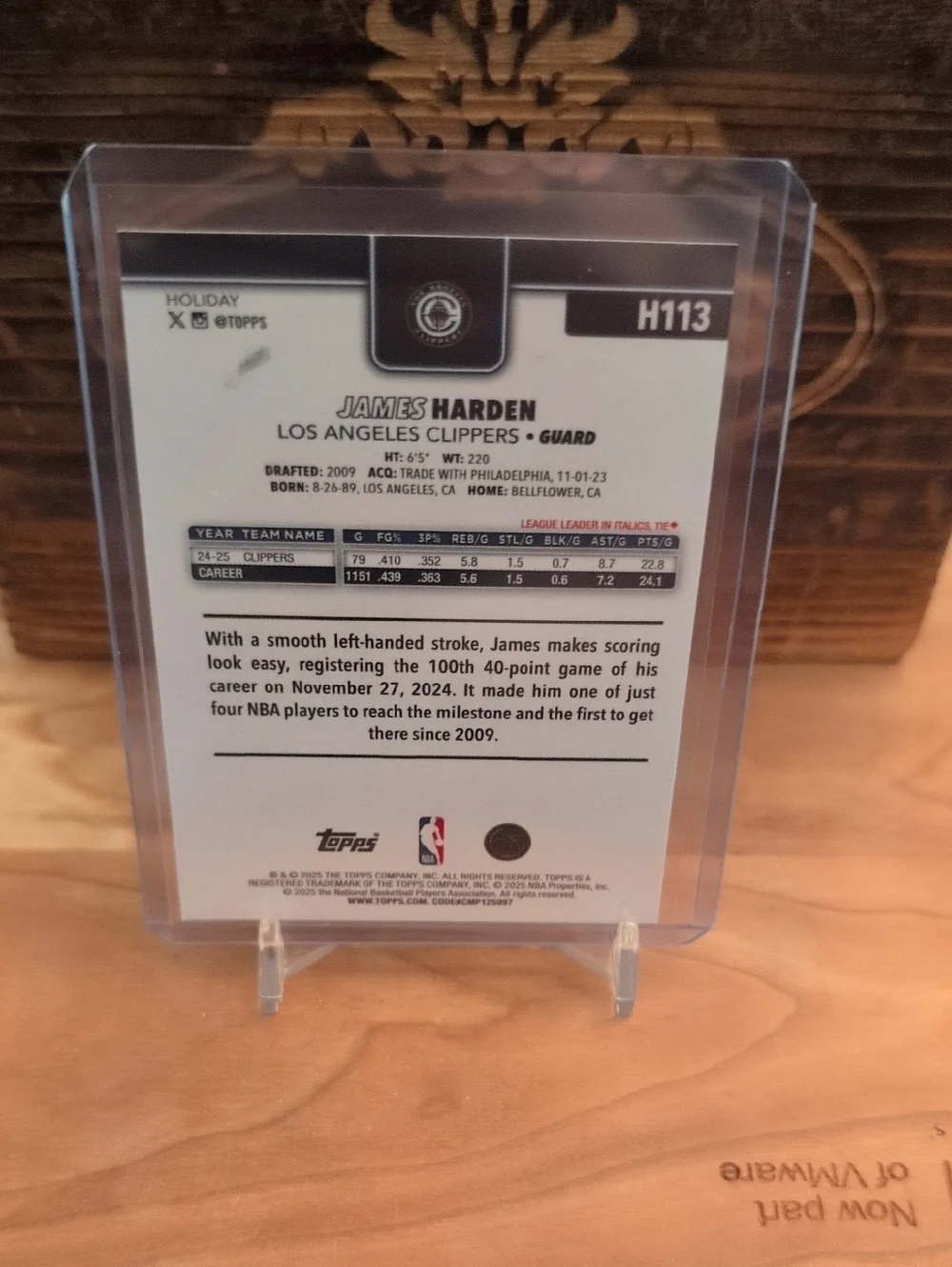 2025-26 Topps Holiday James Harden Silver Glitter SP Clippers - Picture 2 of 2